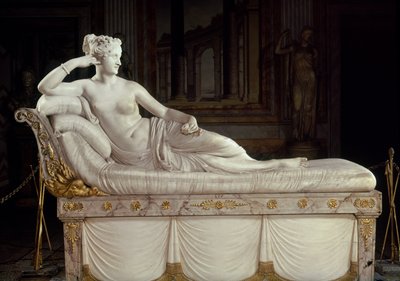 Pauline Bonaparte (1780-1825) come Venere Trionfante, c.1805-08 (marmo) da Antonio Canova